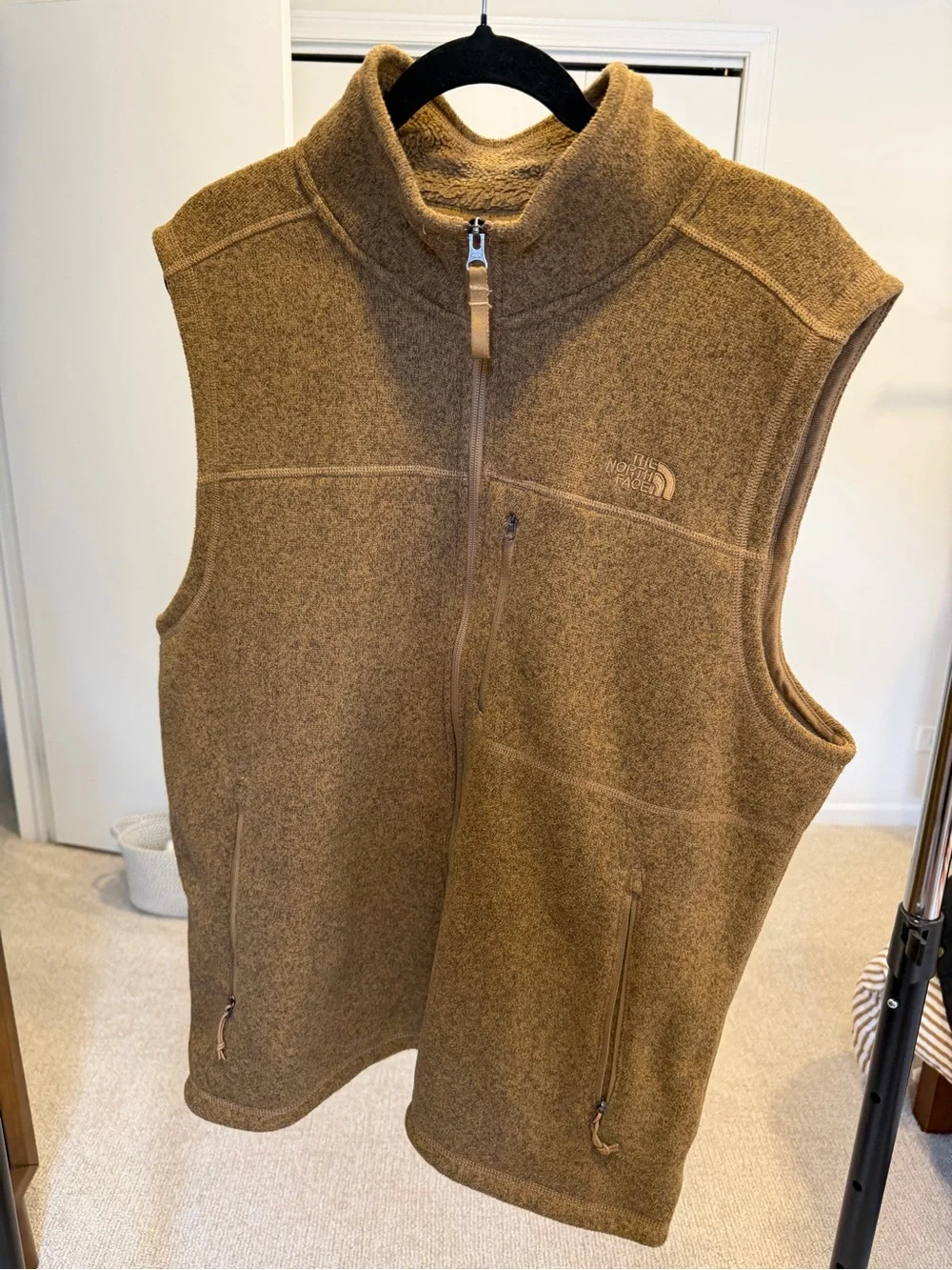 The North Face Tan/Brown Fleece Zip Vest